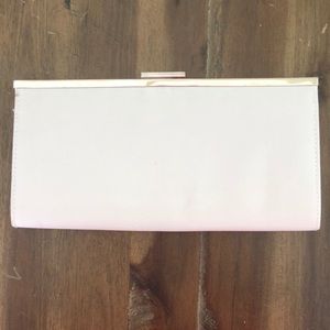 White Clutch with Gold Trim